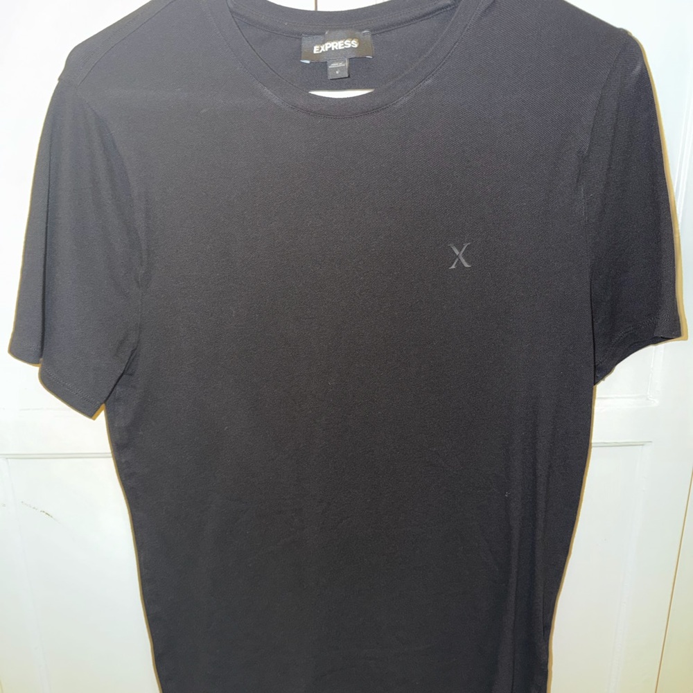 Express Black Short Sleeve Crew Neck Tee